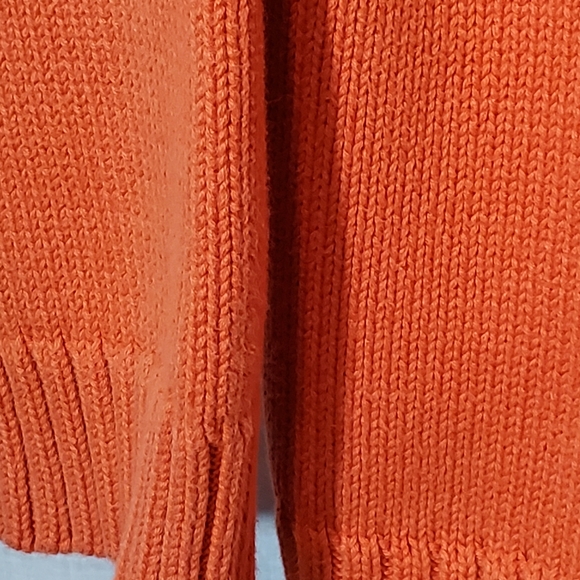 Men's Ralph Lauren 1/4 Zip Cotton Knit Orange Sweater Embroidered Logo Size M - Picture 11 of 15